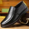 Spring & Summer Versatile Men's Leather Business Casual Soft Sole Dad Shoes - Round Toe for Middle-Aged & Elderly