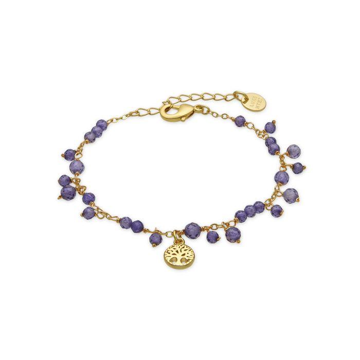 Bracelet - LUXENTER - Totez - Finition or 18 Carats - Cristal Violet - 16cm + 3cm D'extension
