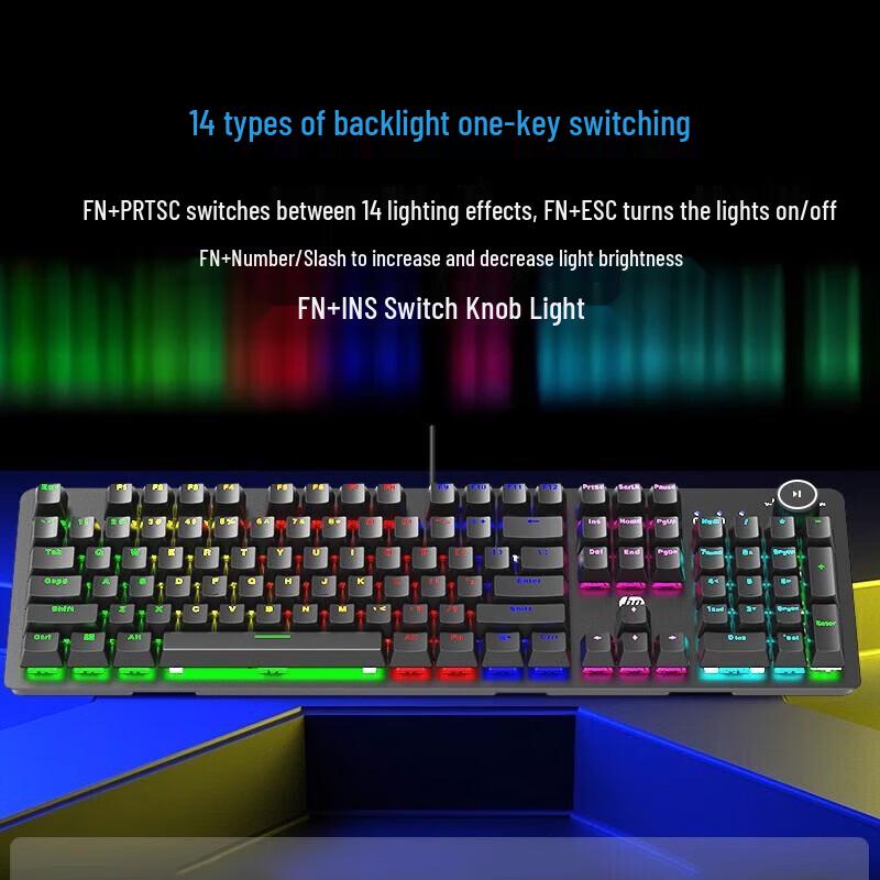 HP K10G-104 104-Key Wired Mechanical Gaming Keyboard