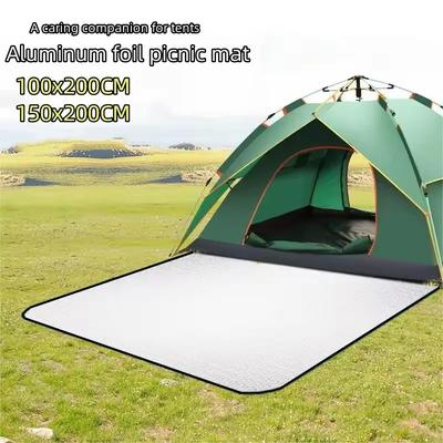 Tapis de Pique-nique Imperméable Double Face en Aluminium - Tapis d'Extérieur Camping & Plage Résistant à l'Humidité avec Sac de Transport Portable (Poids léger)