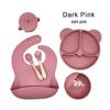 Silicone Children's Tableware Set - 6-Piece Divided Plate & Bowl Feeding Kit