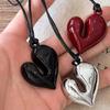 Fashionable Heart Shaped Necklace Irregular Large Heart Pendant Necklace Adjustable for Sweater Fashion Statement