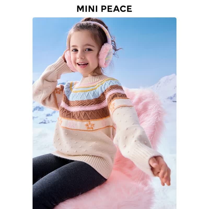 MiniPeace Girls  Striped Knit Pullover 120