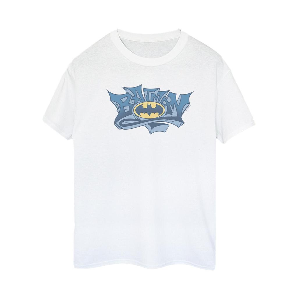 DC Comics Womens/Ladies Batman Graffiti Logo Cotton Boyfriend T-Shirt