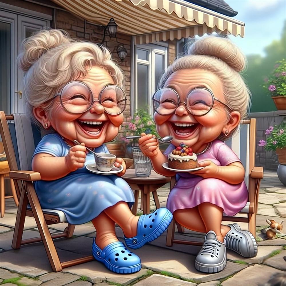 Diamond Painting Grandma Grandpa Mosaic Cross Stitch Set Portrait Embroidery Full Round New Arrival Handmade Gift