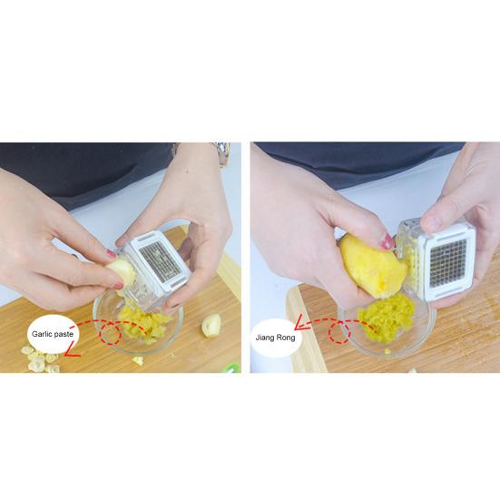 Press Masher Cube Tool BPA-Free Stainless Steel Blades Minces Slices Garlic Ginger Easy To Clean Store Durable