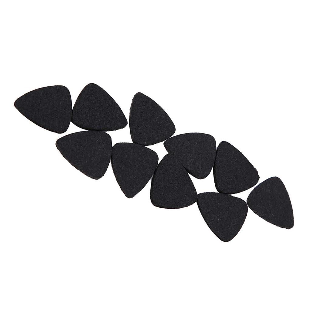 10Pcs High Quality Wool Felt Picks Plectrums 3mm for Guitar Ukulele(Black)