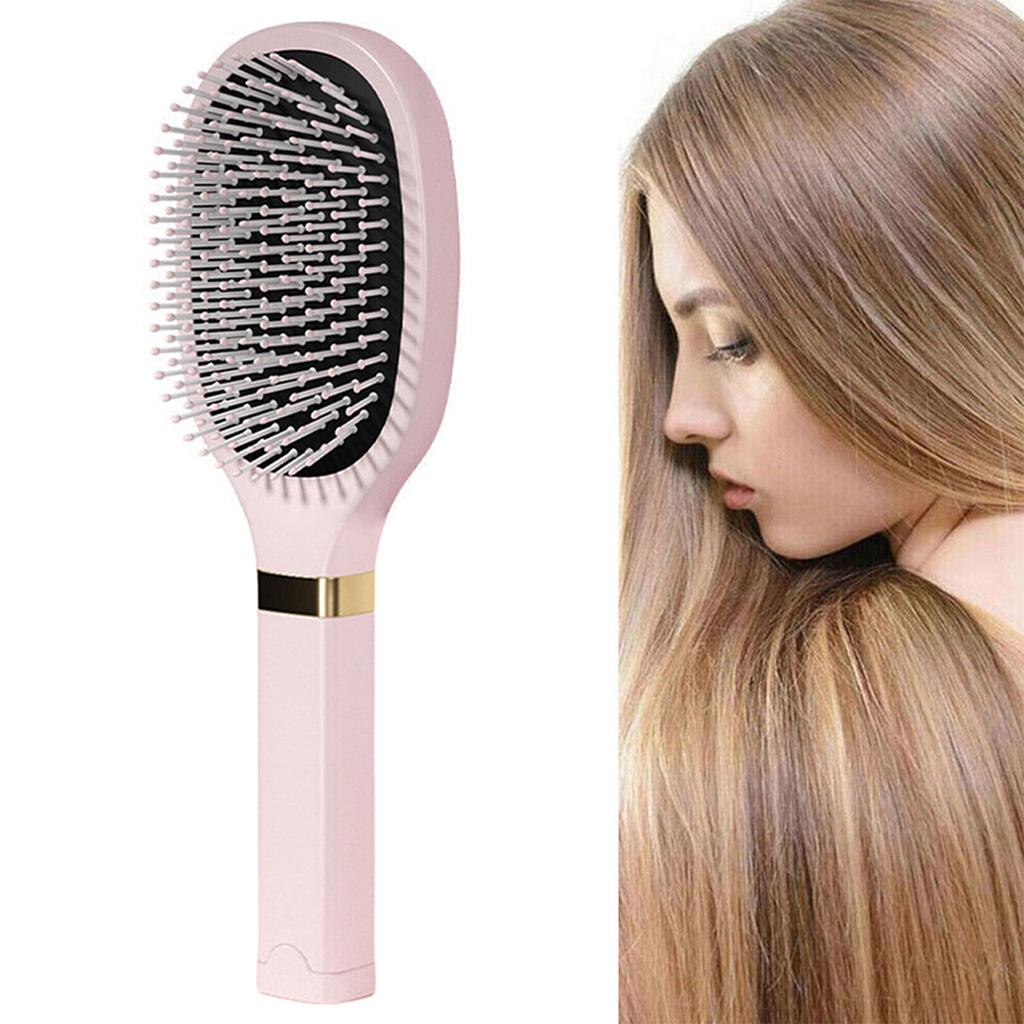 Magnetic Stand Air Cushion Hair Brush with Video Detangler Anti Static Massage Comb for Smoothing and Volumizing Hair