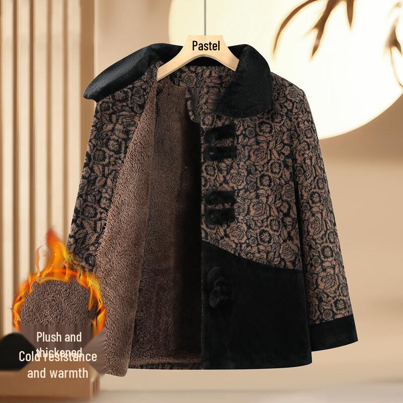 

Elegant Women s Thickened Lapel Warm Coat 3XL