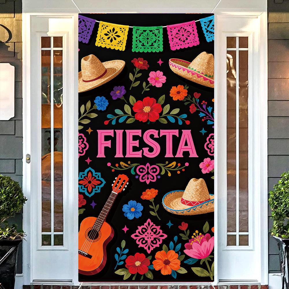 Day of the Dead Festival Polyester Door Banner - Customizable Party Decoration
