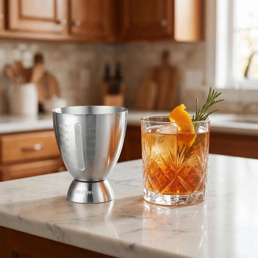 6 OZ/180 ML Eggs-Shaped Measuring Cup Stainless Steel Drink Spirit Jigger Measure Jiggers Baking