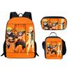 Bedrucktes Dreiteiliges Schüler-Schulranzen-Set, Cartoon-Rucksack, Brottasche, Federmäppchen
