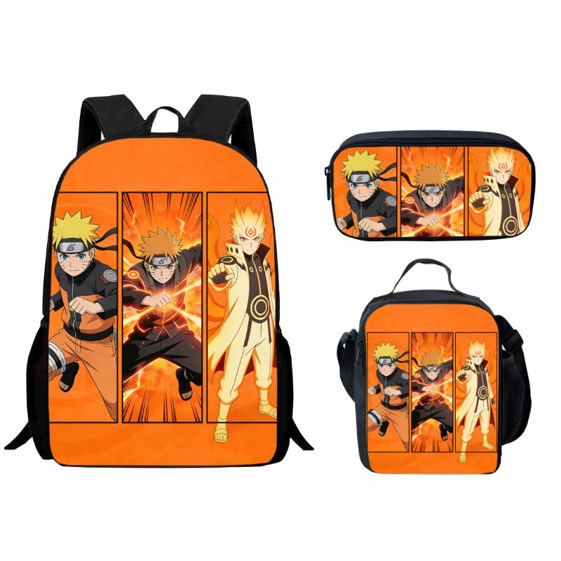 Bedrucktes Dreiteiliges Schüler-Schulranzen-Set, Cartoon-Rucksack, Brottasche, Federmäppchen
