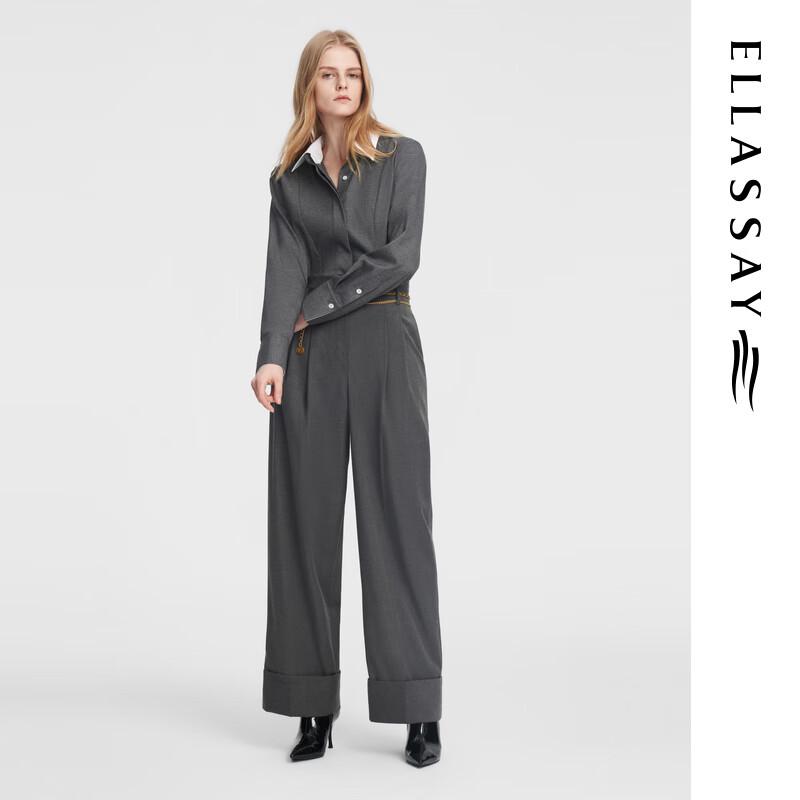 ELLASSAY Women's High-Waisted Straight-Leg Casual Pants