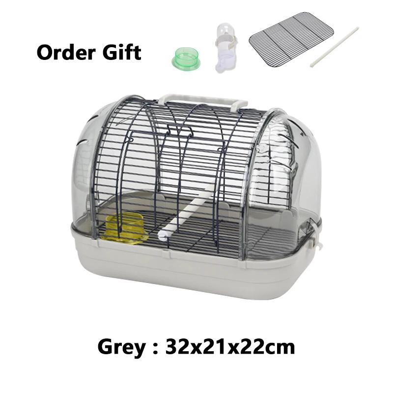 Outdoor Portable Bird Transport Cage Pet Parrot Cage with Feeder Transparent Detachable Small Parrot Carrier Cage Bird Supplies