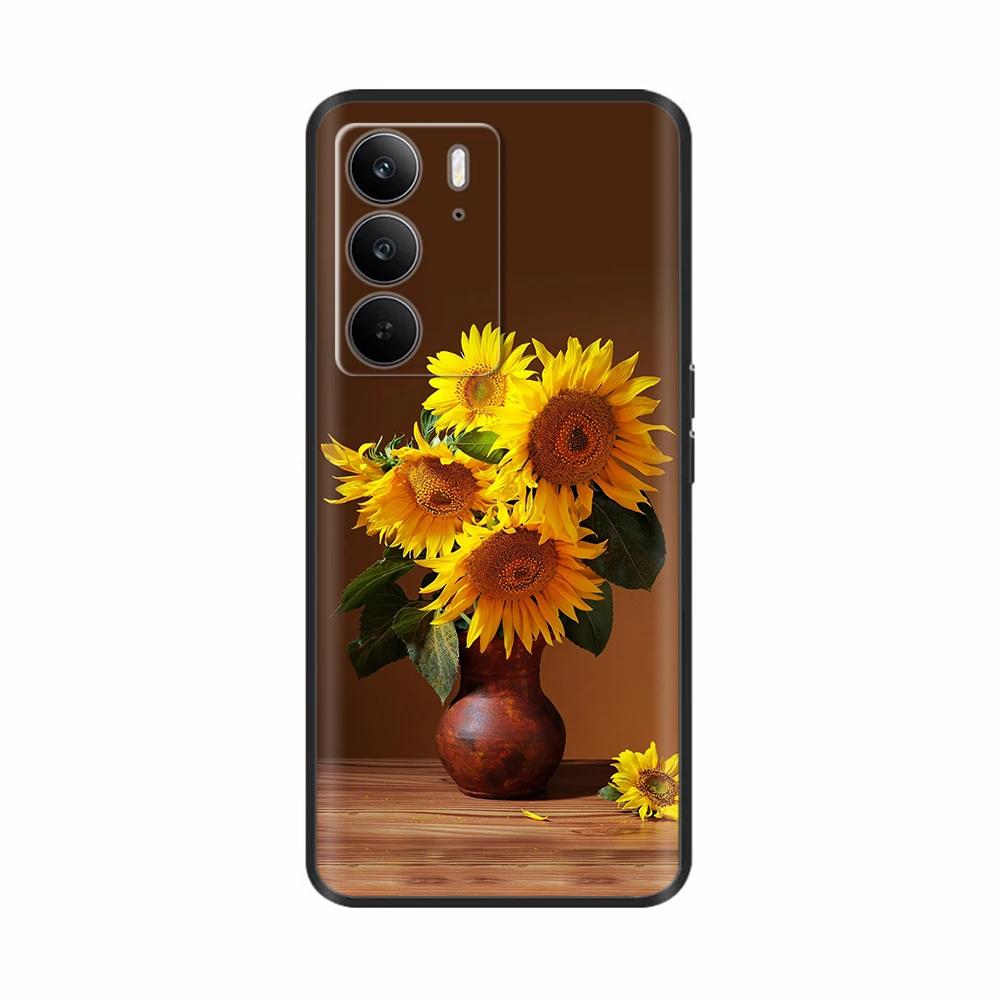 Für Realme C75 4G Hülle Niedliche Herzblumen Bemaltes TPU Cover Weiche Dünne Handyhülle Für Oppo Realme C75 C 75 Fundas Coque Bumper