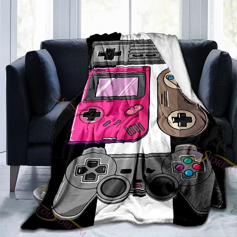 Zauberwürfel-Decke, Gamepad-Muster, warme weiche Flanell-Sofadecke, Nickerchen-Decke, Ganzjahresdecke für Erwachsene und Kinder, universell