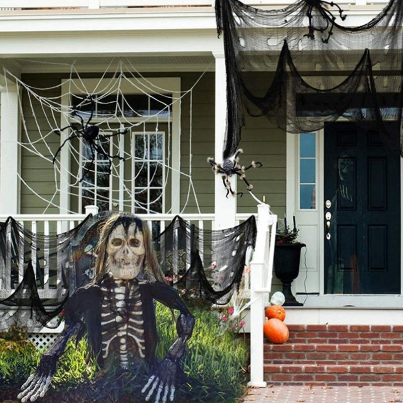 Torn Black Gauze Fabric For Halloween Haunting House Scary Party Decoration Horror Theme DIY Adjustable Efficient Cloth