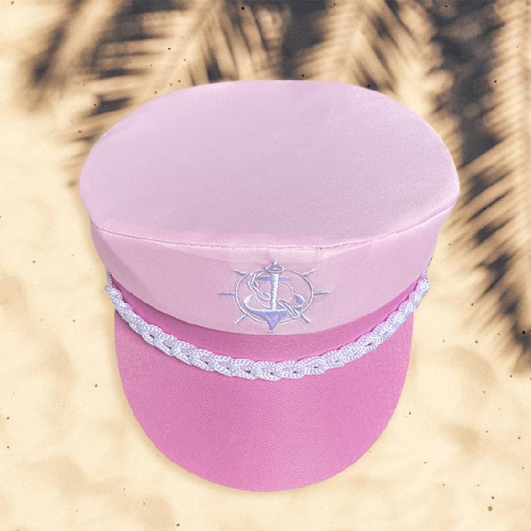 Sailor Hat Neck Scarves Women Bridal Shower Captain Costume Hat Silk Scarf 2PCS Stage Props Hat for Theme Party