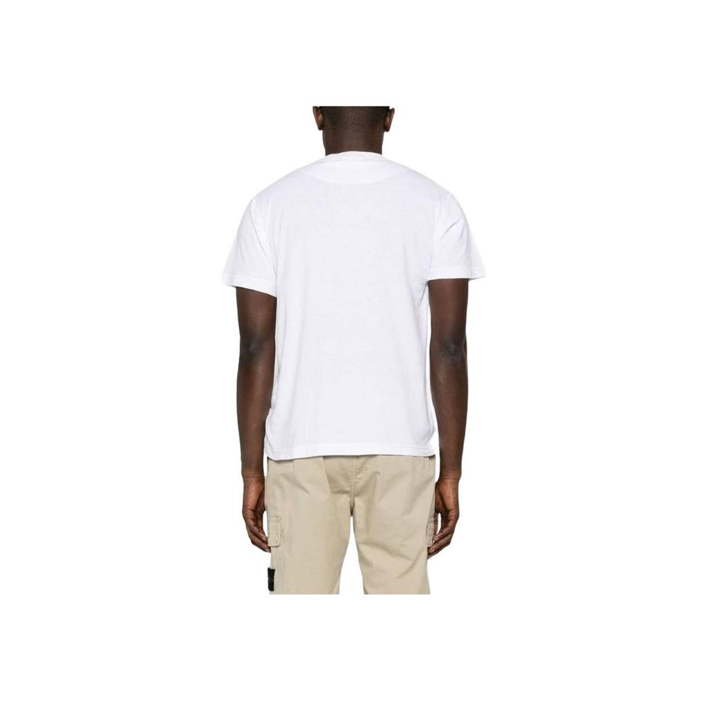 Stone Island Logo Patch T-Shirt White Men Tops 801523757-A0001