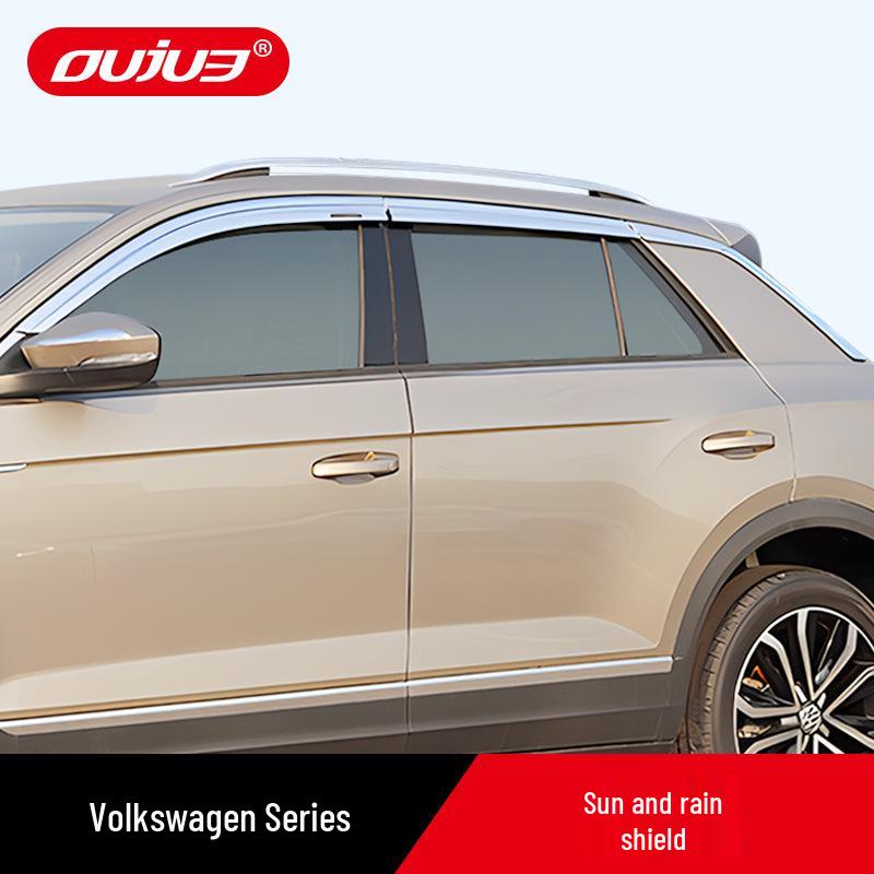 Volkswagen Tayron X T-Roc T-Cross Electroplated Rain Visors - Car Window Eyebrow Decorative Strips for Exterior Modification