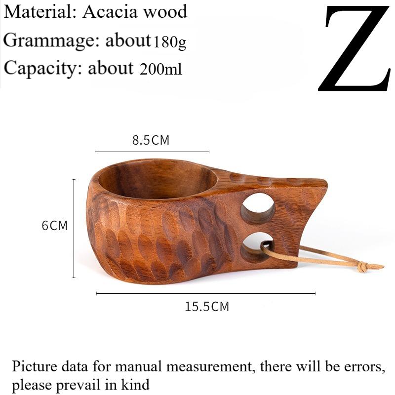 Neu200ml Outdoor Holzbecher Campingbecher Kaffee Milchbecher Tassen Akazienholz Trinkgeschirr Bushcraft Artefakt Küche Zuhause Holzhandwerk