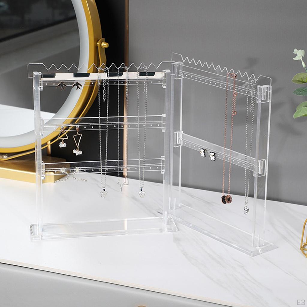 Jewelry Display Rack Earring Organizer Holder, Acrylic Decorative Detachable Clear Bracelet Storage