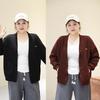Autumn 2025 Korean Style V-Neck Loose Fit Plus Size Women's Cardigan Coat