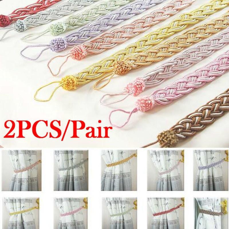 2ks/pár Splétaná záclona Dekor s vázaným lanem Lanyard Závěsný vázací obvaz Jednoduchý závěs na okno Dveře