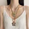 Personality Retro Metal Irregular Hollowed-out Five-leaf Flower Pendant Colored Rope Necklace for Women Beach Vacation Jewelry