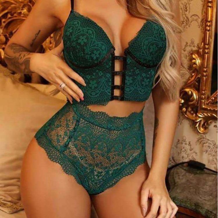Japanese Lace Push-Up Bra Set with Criss-Cross Straps - Breathable, Sexy, High-End Lingerie for Women with Small Chest.