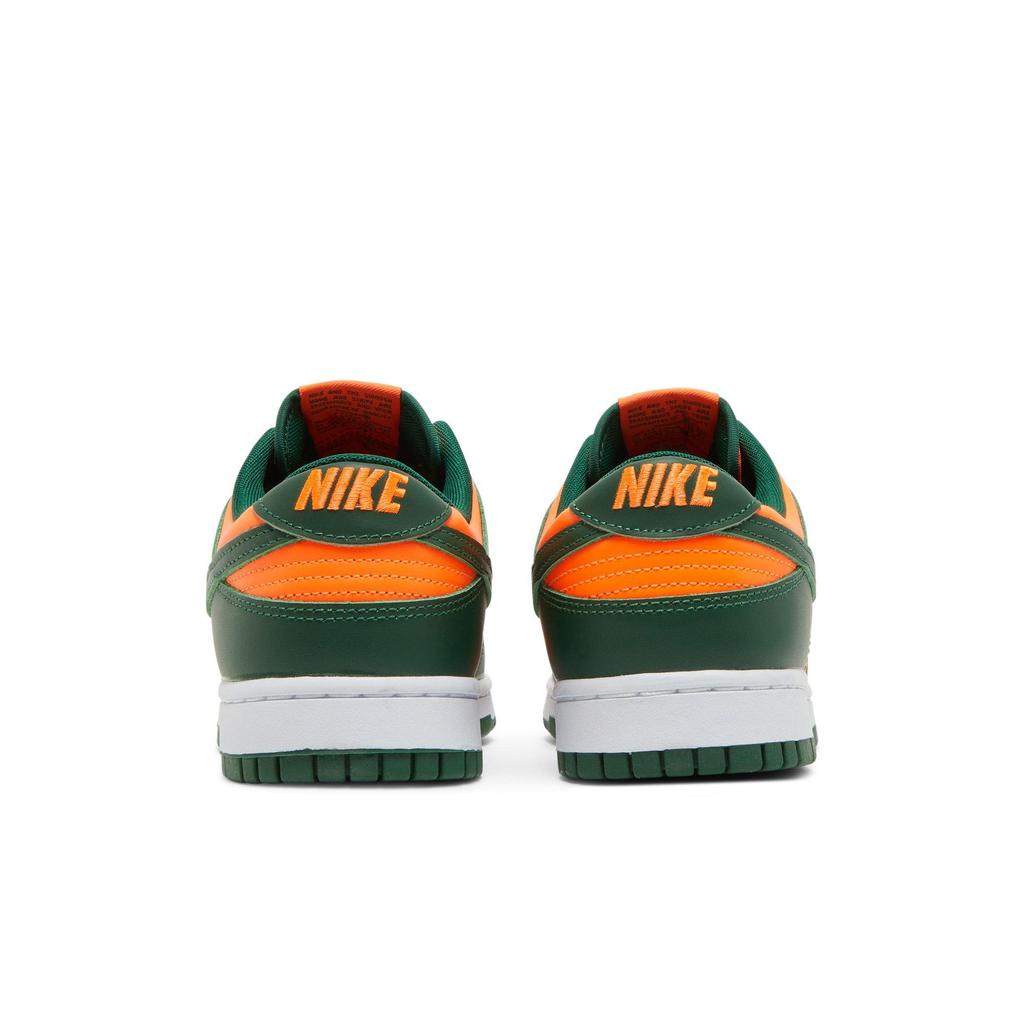 Nike Dunk Low 'Miami Hurricanes' (Unisex) Gorge Green / White / Total Orange / Gorge Green Skateboard Shoes DD1391 300