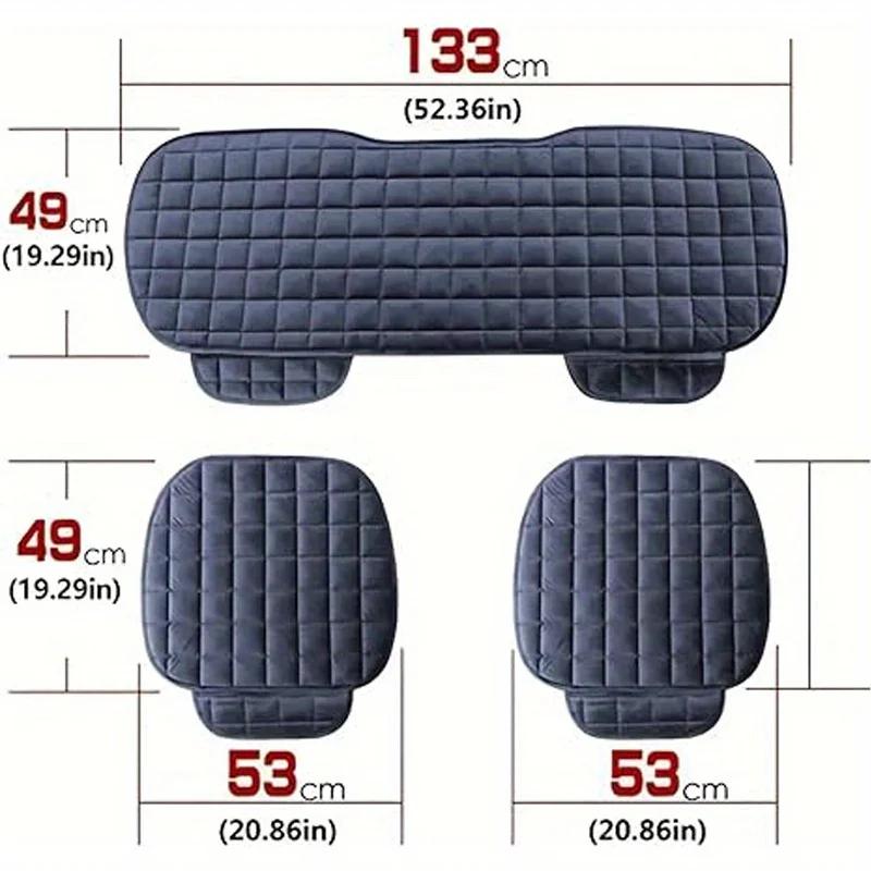 Plush Car Back Seat Protector Soft Non-Slip Durable Rear Row Seat Cushion Mat with Auto Chair Accessories Comfort Protection