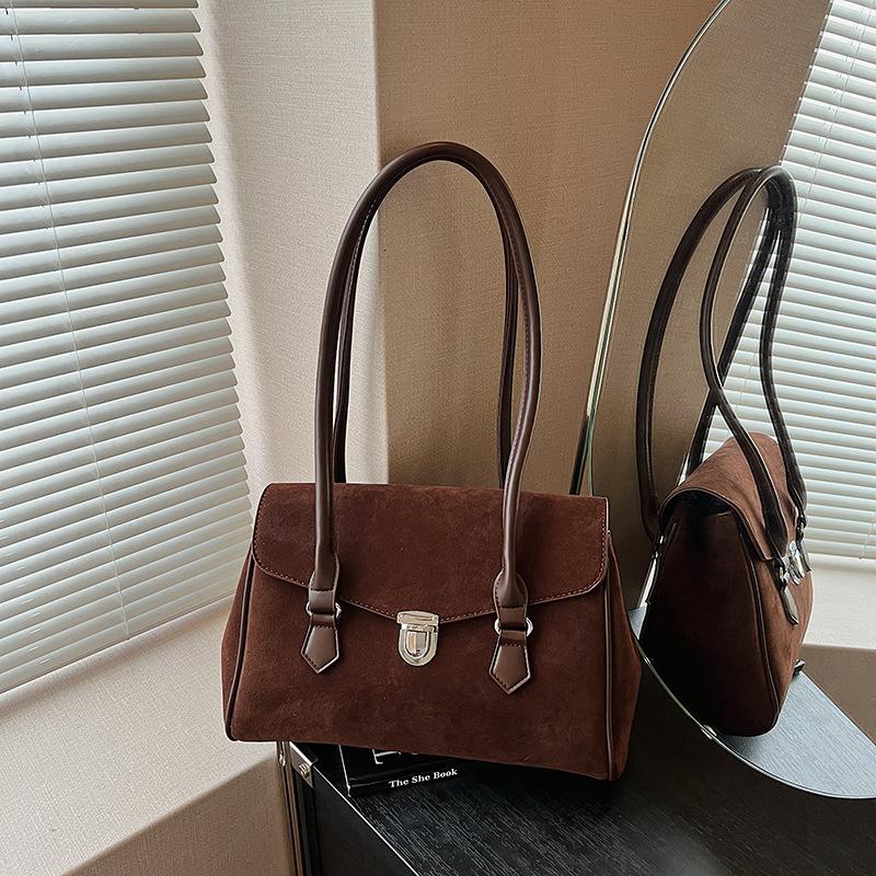 Temperament Versatile Premium Suede Exquisite Fashion Foreign Style 2025 Autumn Women's Shoulder Underarm Bag Handbag Bag