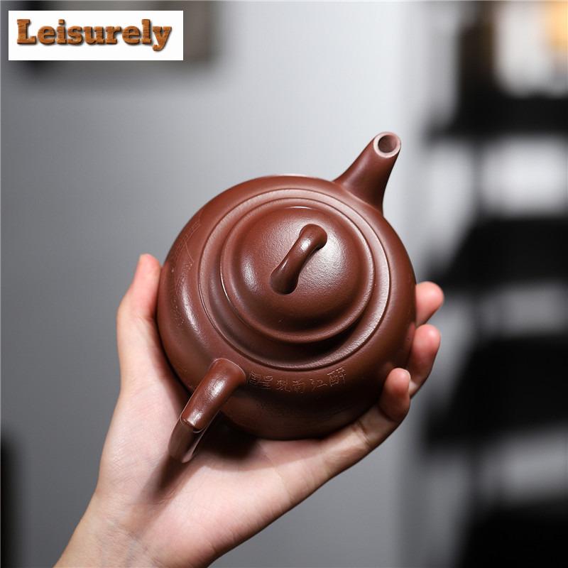 270ml Elegant Yixing Purple Clay Teapots Handmade Autumn Water Pot Raw Ore Dicaoqing Mud Kettle With Filter Chinese Zisha Teaset