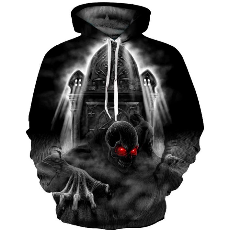 Vikings Skull Pánské mikiny s kapucí Unisex mikiny s kapucí 3D tištěný Vintage svetr Tepláky Hip Hop Podzimní Móda Neformální Mikina s kapucí