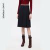 LANGZI EiLEEN ELITEE Wool Blend A-Line Pleated Skirt