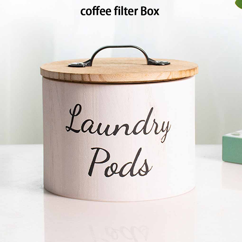 Holz Spülmaschinen-Pod Aufbewahrungsbox Küche Aufgeräumt und Ordentlich Hält Versiegelte Duftperlen Organizer