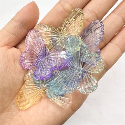 20 pezzi di perline sfumate accessori per gioielli tornante fai-da-te creativi con pendente a foro doppio colore farfalla fatta a mano per materiale per la realizzazione di collane e bracciali