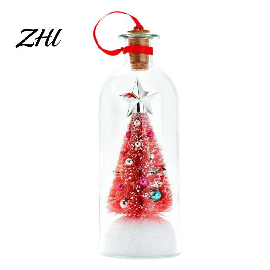 Schneeflocken-Stechpalmen-Ornamente Aufnehmbare Weihnachtsbaum-Flaschenpost, Sprachaufnahme Feiertags-Andenken Dekoration für den Eingangsbereich mit