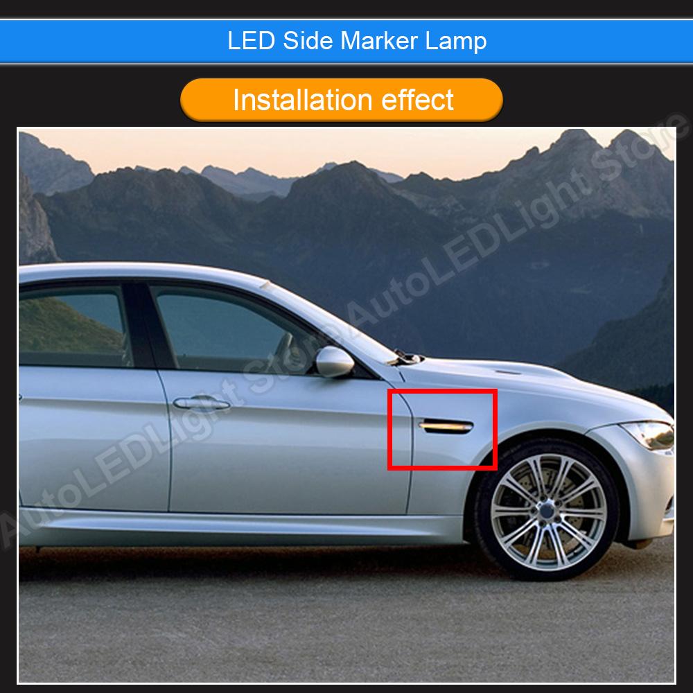 2Pcs Dynamic LED Side Marker Light Turn Signal Lamp For BMW E90 M3 Sedan E92 M3 Coupe E93 M3 Convertible 2007-2013