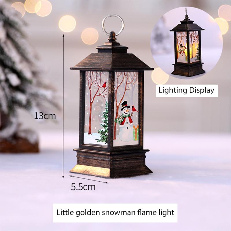 Christmas Outdoor Lights Decoration Vintage Xmas Candle with LED Flame Lamp Fireless Holiday Hanging