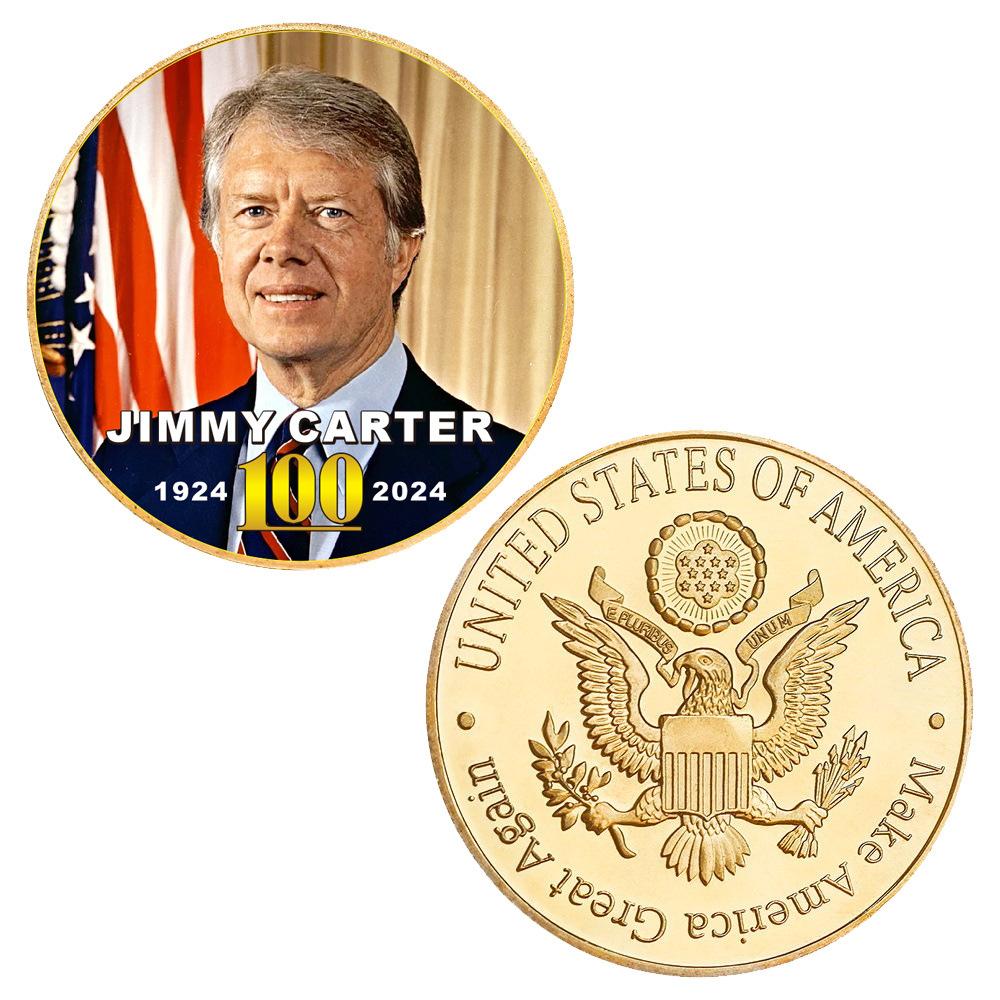 Former US President Jimmy Carter collects commemorative coins and fans collect souvenirs