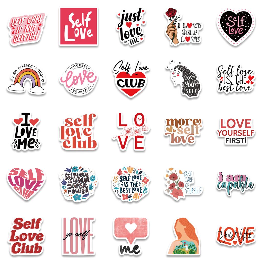 50 Self-care Self Love Graffiti Stickers Decorate Suitcase Notebook Waterproof Explosive