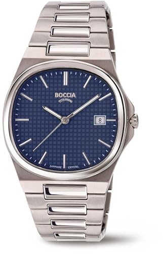 

BOCCIA TITANIUM Men s All-Titanium Watch, Hypoallergenic, Silver/Navy, 3657-02, German-Made, 2023SS, Authentic Japanese Product