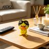 Small Animal Statue for Car Dashboard Funny Angry Duck Figurine Cute Yellow Desk Decoration Little Standing Humorous Duckling Ornament with Goggles