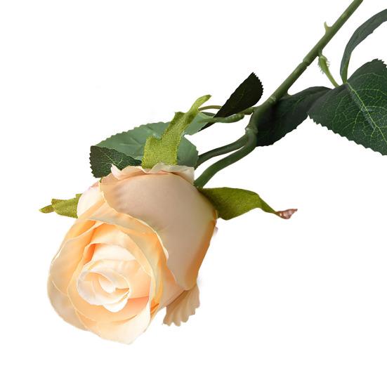 Umělá růžová větev se stonkem Zelené listy Domácí Svatba Párty Falešná květina Květinové aranžmá Vnitřní Venkovní Zahrada Dekorace Foto rekvizity