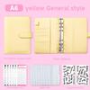 A6 Zipper Pouch Notebook: PU Leather Macaron Loose-Leaf Journal