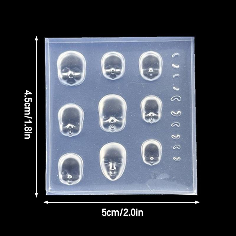 

3D Human Face Doll Silicone Nail Art Mold Nail Art Decorations Transparent Manicure Template