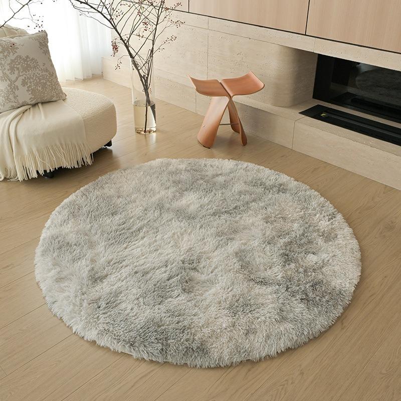Ins White Round Carpet, Furry Floor Mat, Living Room, Home Blanket, Bedroom, Indoor Room, Plush Home Decoration Carpet
